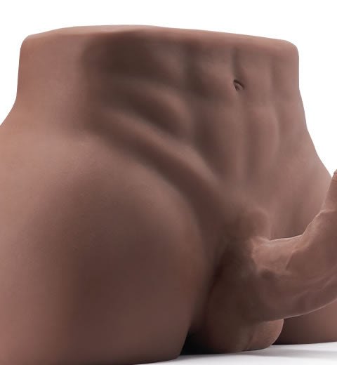 Rear view of the male butt sex doll torso showing the anal entry