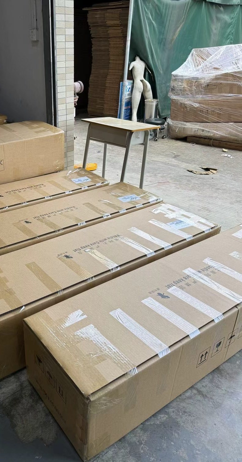 Plain unmarked sex doll shipping cartons sealed on the dispatch floor